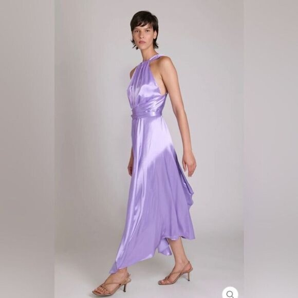 New Sabina Musayev Natti Midi Maxi Formal Bridesmaid Dress Lilac Open Back Mauve - Picture 4 of 14